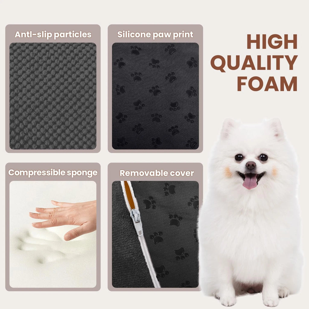 5-Tier Foam Dog Stair Extra Wide Non-Slip Pet Ramp for High Bed & Couch & Window