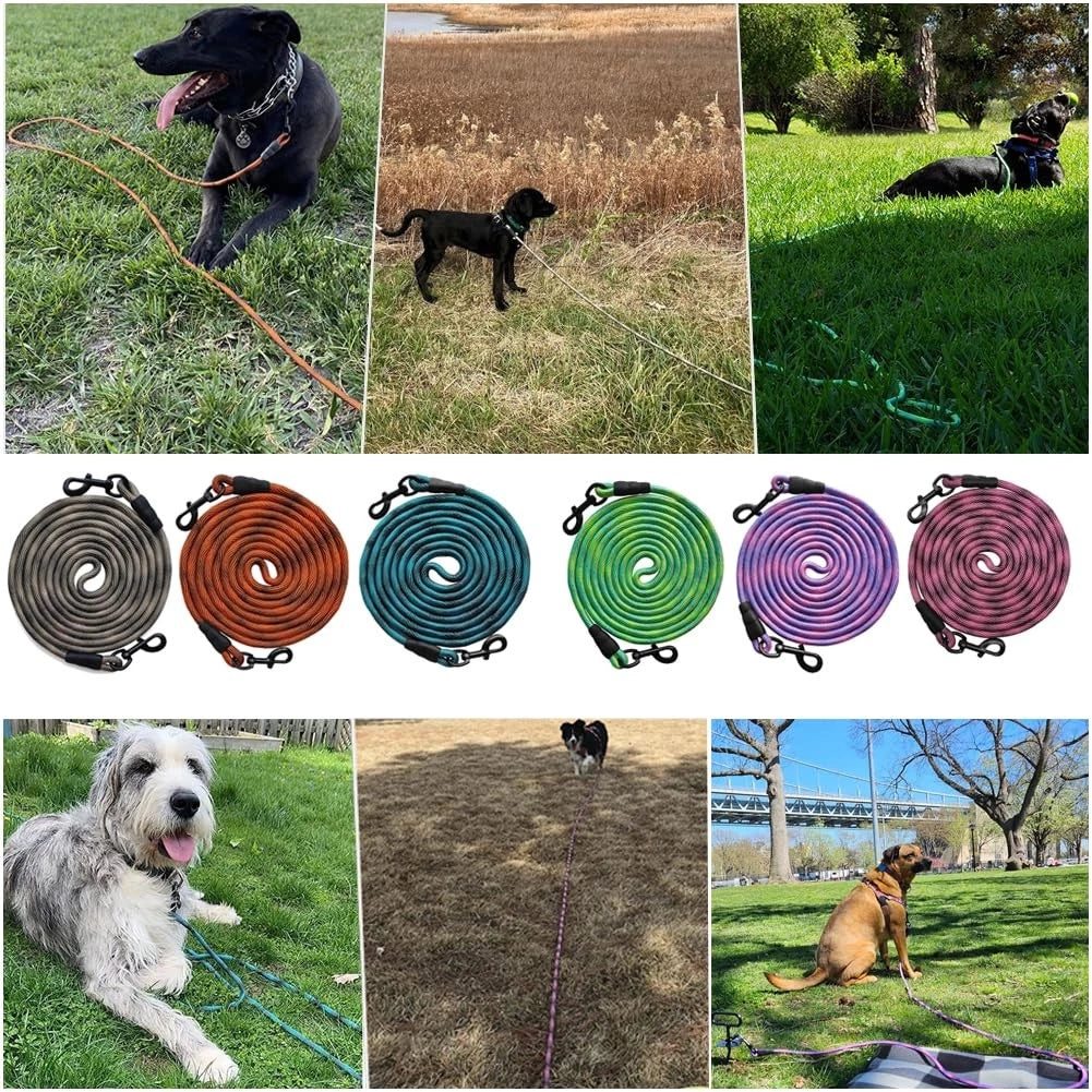 Heavy Duty Dog Tie Out Tether Long Training Leash Outdoor Yard Camp Rope Lead