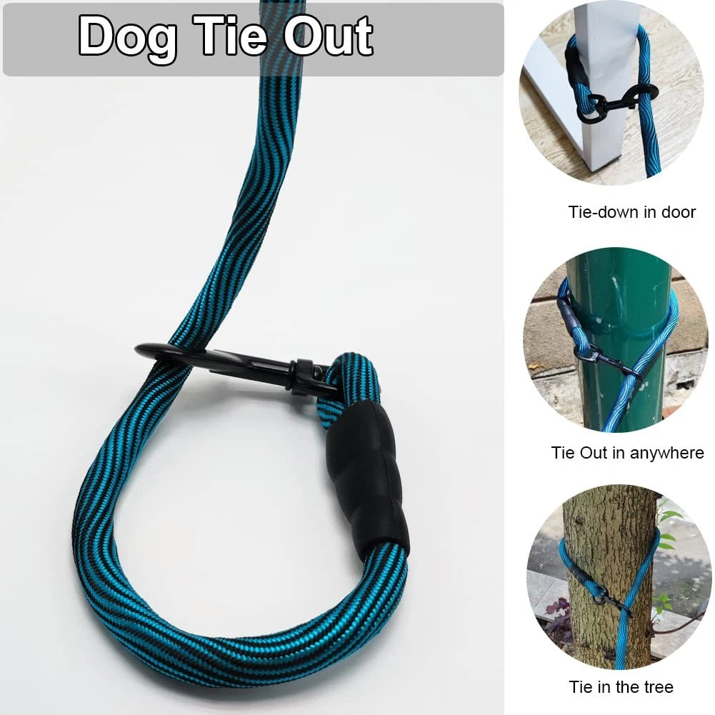 Heavy Duty Dog Tie Out Tether Long Training Leash Outdoor Yard Camp Rope Lead