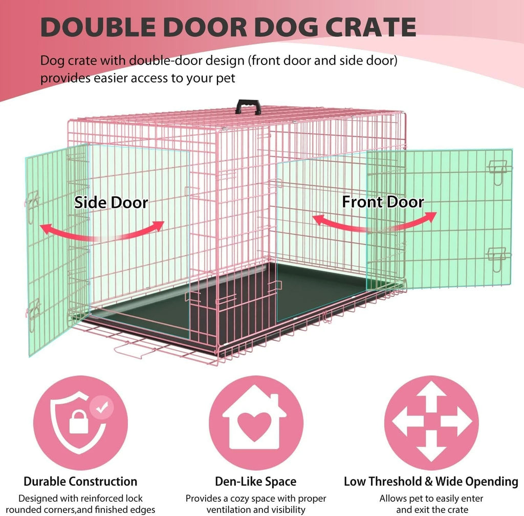 18,24,30,36,42,48 Inch Dog Crates for Large Dogs Folding Mental Wire Dog Kennels