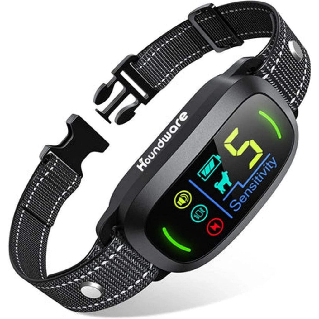 \[Houndware\] Multi-Functional Anti-Bark Collar - IP67, Dual Sensors, 4 Modes, Qui