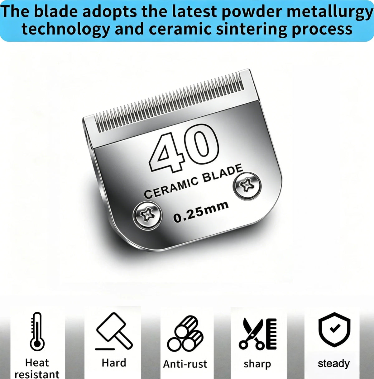 Detachable Pet Dog Grooming Ceramic Blades for Andis Oster Wahl KM10 Series