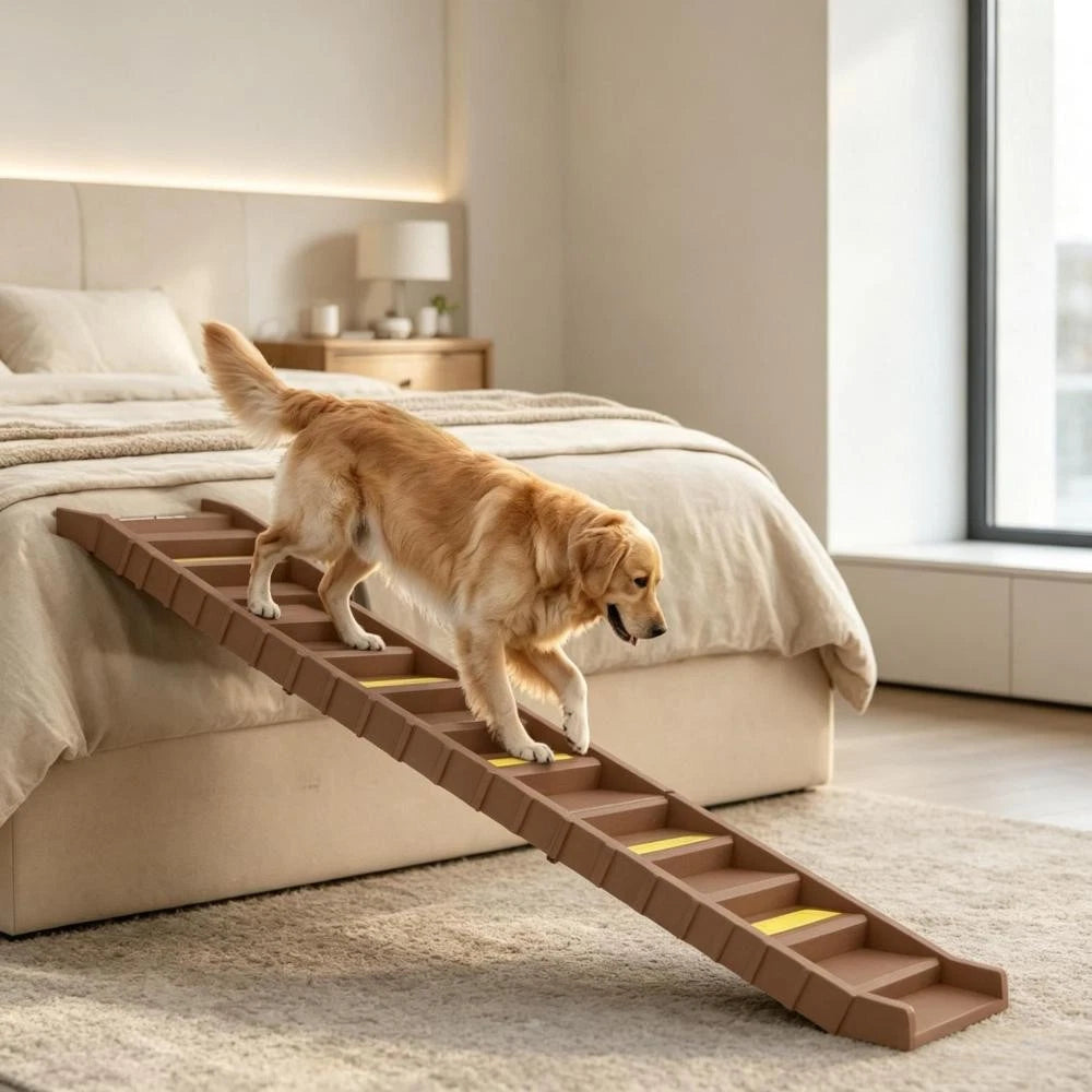 Foldable Dog Stairs Ramp for Car Truck SUV, for Large Medium Small Dogs Travel