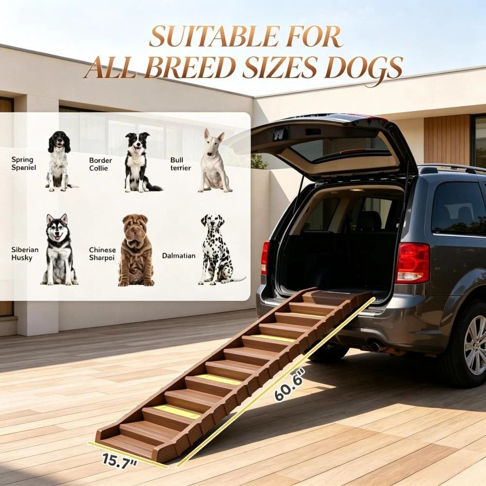 Foldable Dog Stairs Ramp for Car Truck SUV, for Large Medium Small Dogs Travel