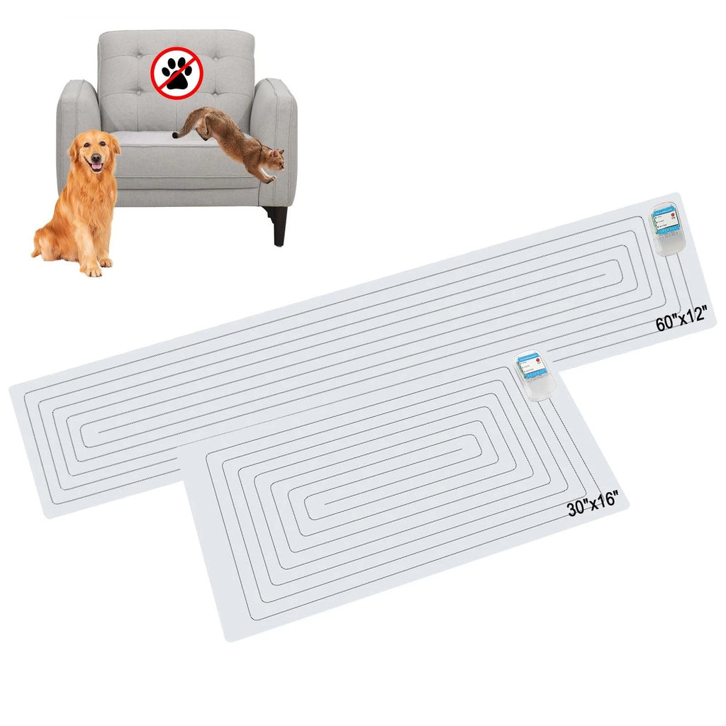 Pet Training Shock Mat Set - 2 Sizes for Dogs & Cats, Indoor Repellent Pads, 3 M