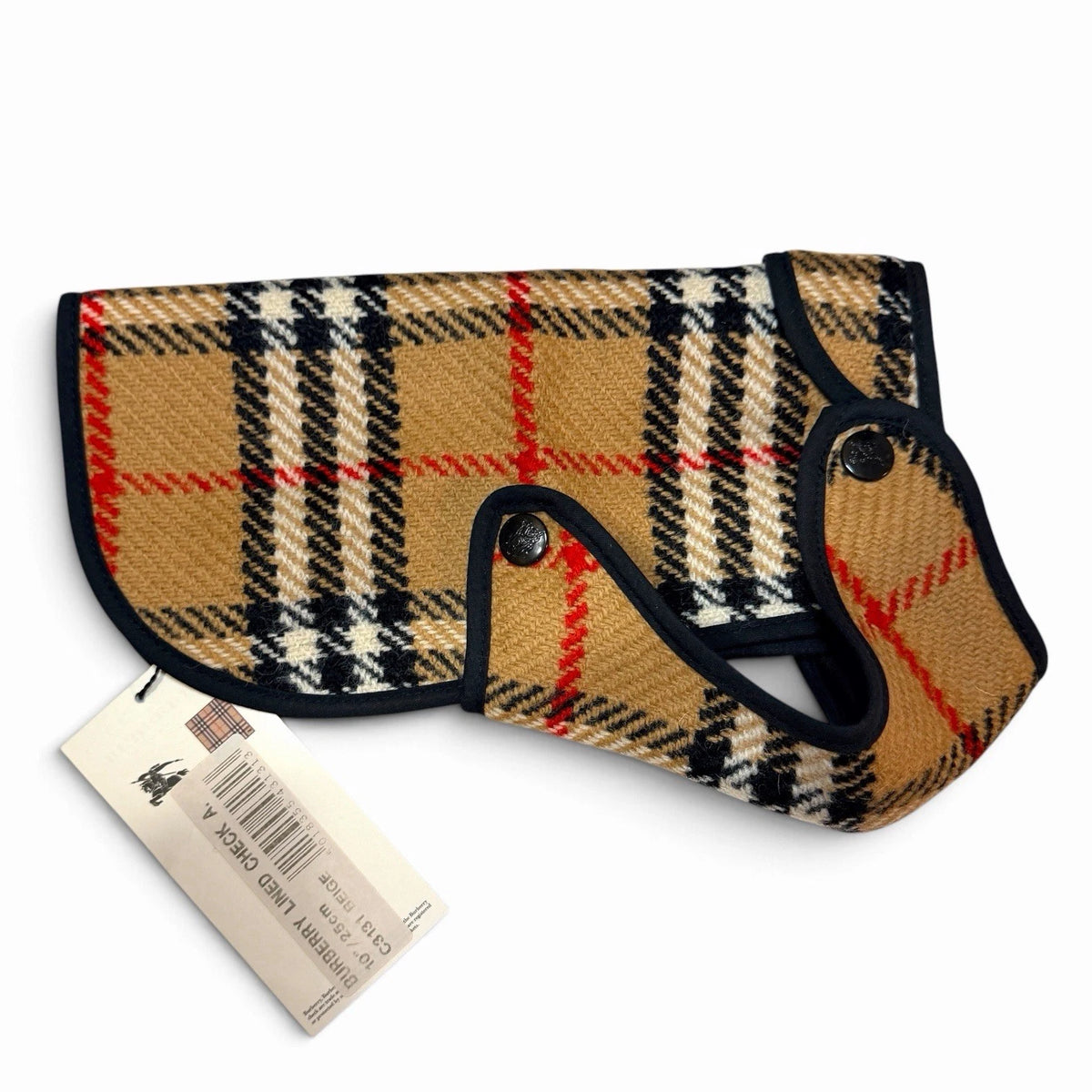 Burberry Nova Check Wool Beige Dog Jacket Dog Coat Dog Wear Size 10" 25cm Unused