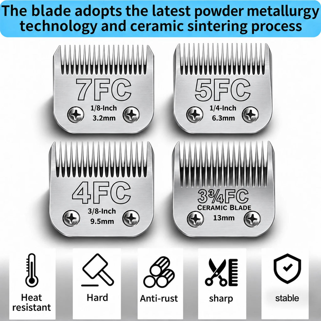 Detachable Pet Dog Grooming Ceramic Blades for Andis Oster Wahl KM10 Series