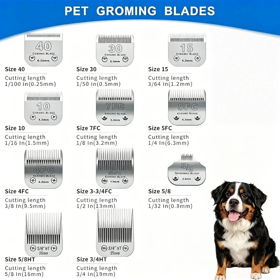 Detachable Pet Dog Grooming Ceramic Blades for Andis Oster Wahl KM10 Series