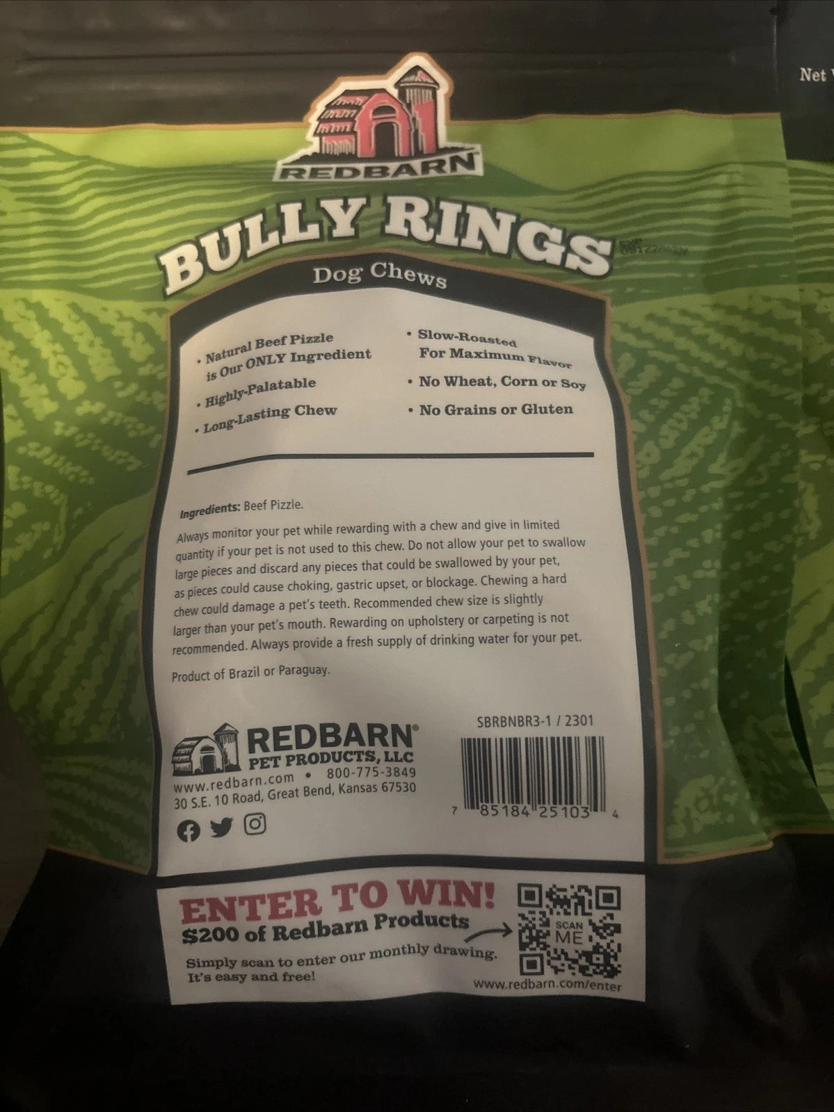 6 PACK Redbarn Pet Products Bully Rings Dog Chew, 3 Count / Bag By Red barn P45