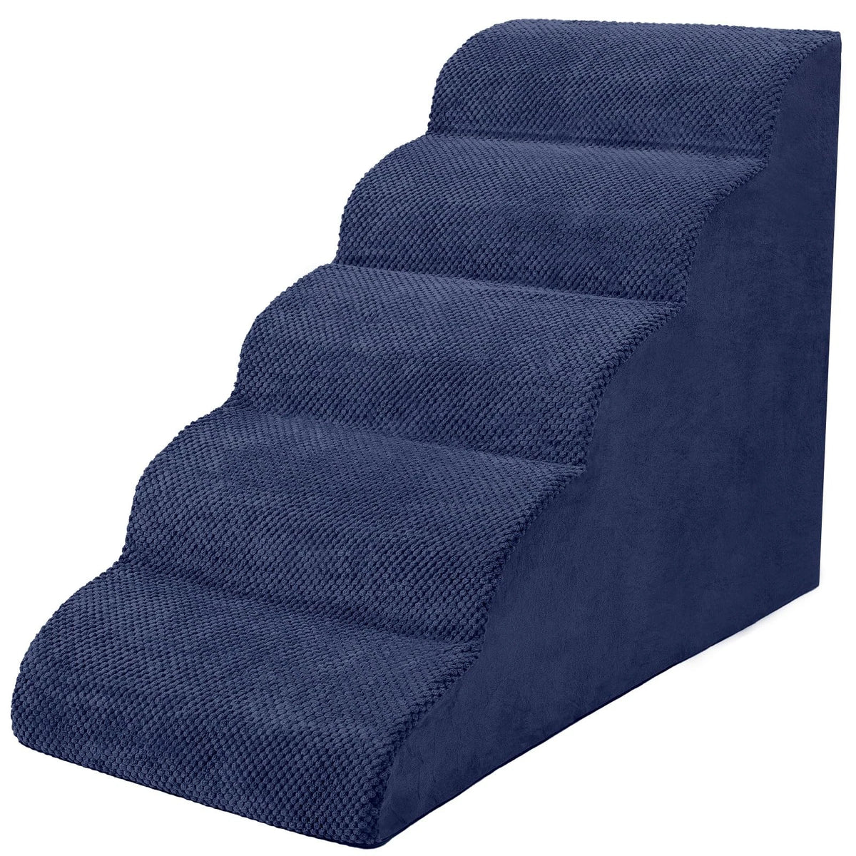 5-Tier Foam Dog Stair Extra Wide Non-Slip Pet Ramp for High Bed & Couch & Window