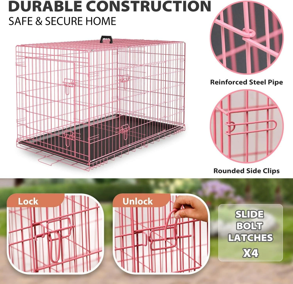 18,24,30,36,42,48 Inch Dog Crates for Large Dogs Folding Mental Wire Dog Kennels