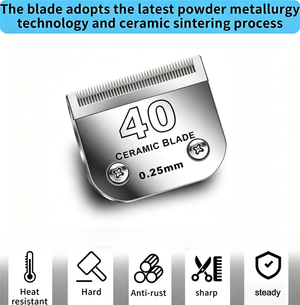 Detachable Pet Dog Grooming Ceramic Blades for Andis Oster Wahl KM10 Series
