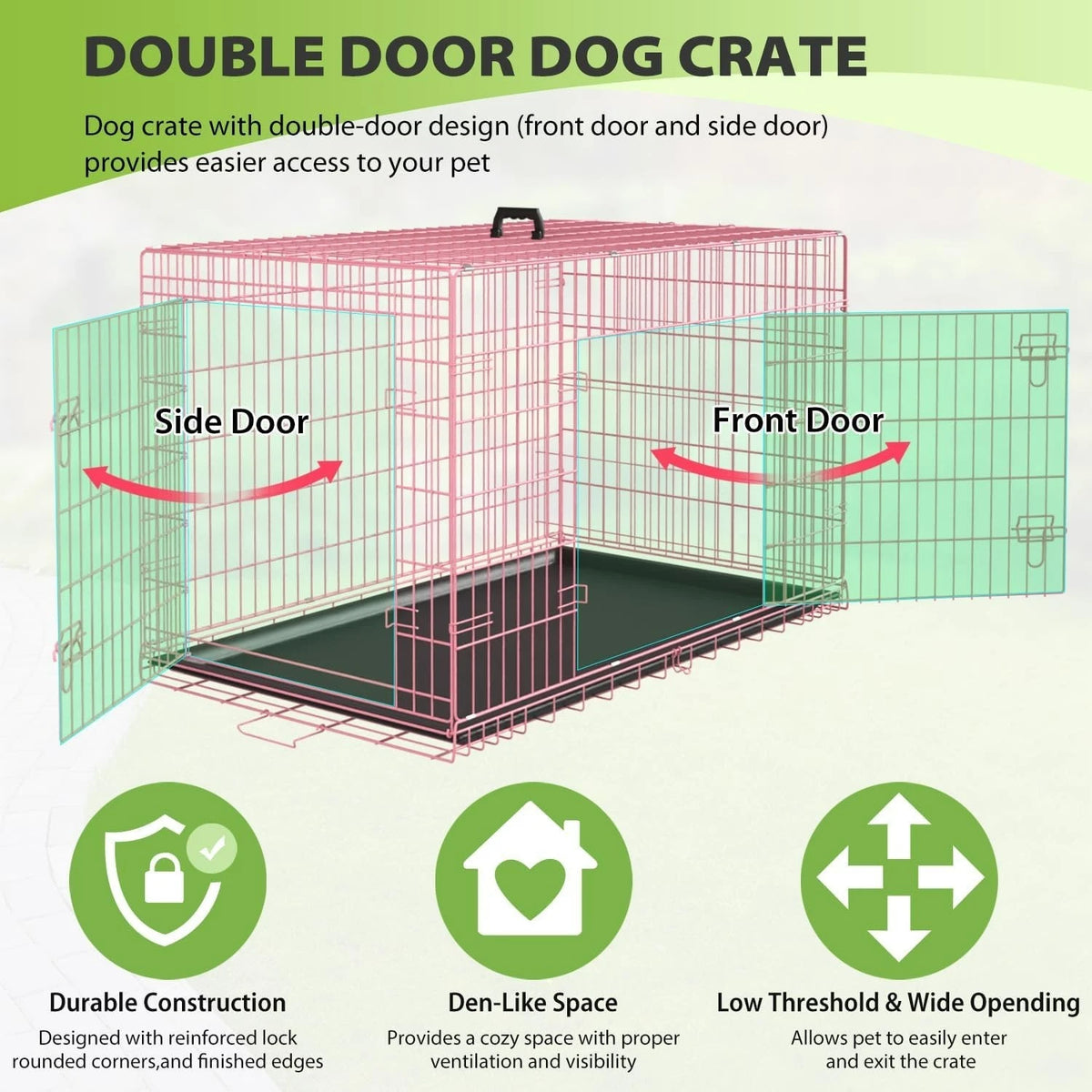 18,24,30,36,42,48 Inch Dog Crates for Large Dogs Folding Mental Wire Dog Kennels