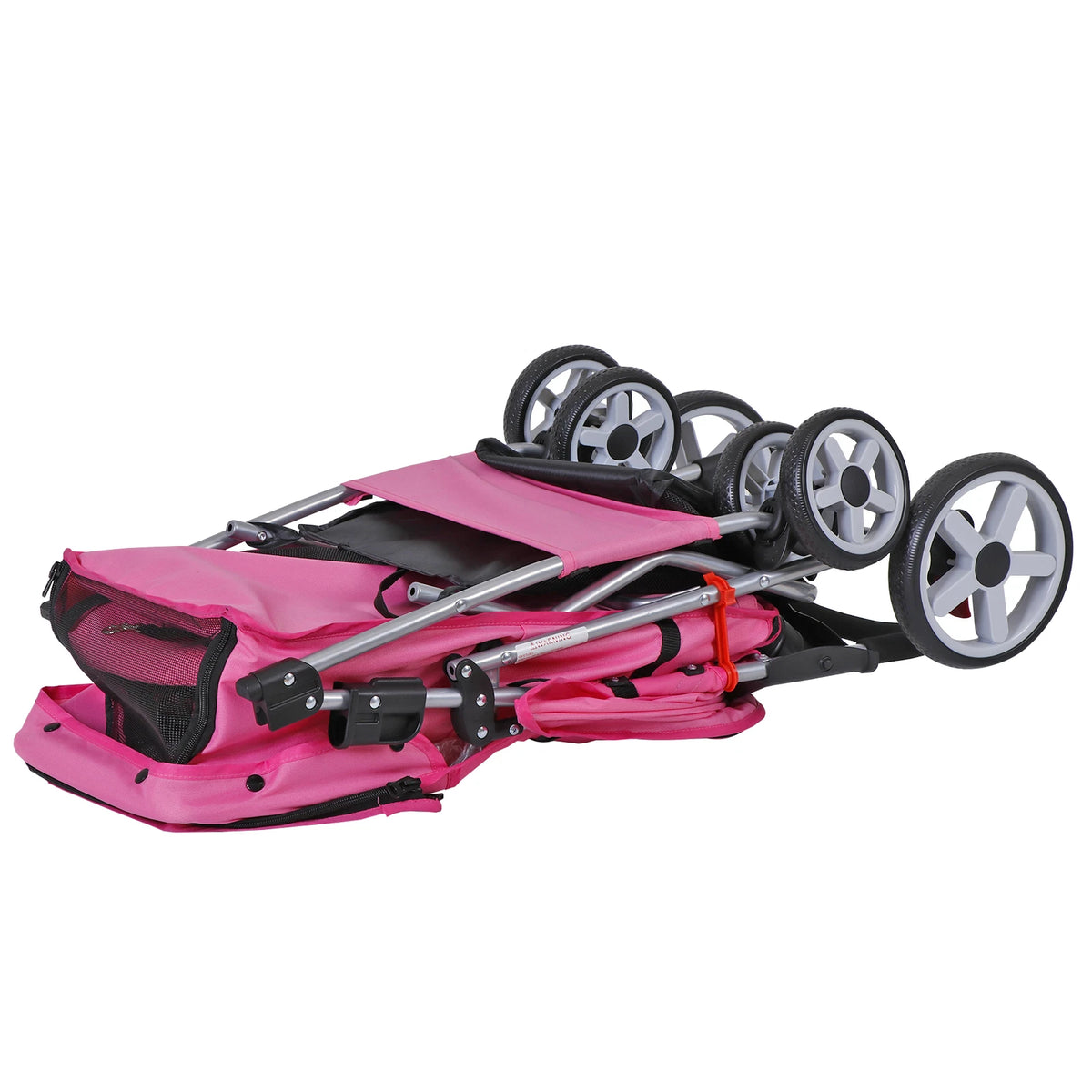 Dog Stroller 3/4-Wheels w/Storage Basket & Cup Holder Foldable Cat Pet Stroller