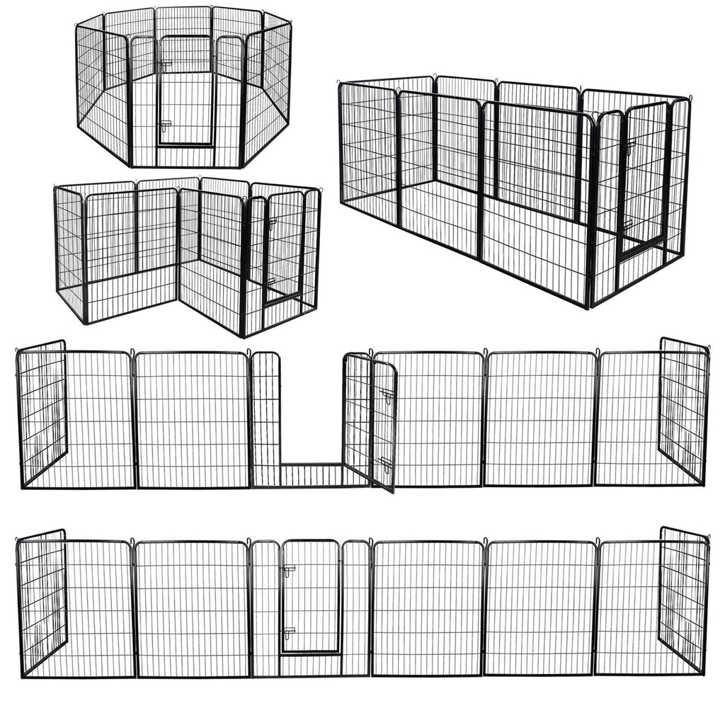 Foldable 8 Panels 40'' Large Dog Playpen Dog Fence Puppy Exercise Pen with Doors