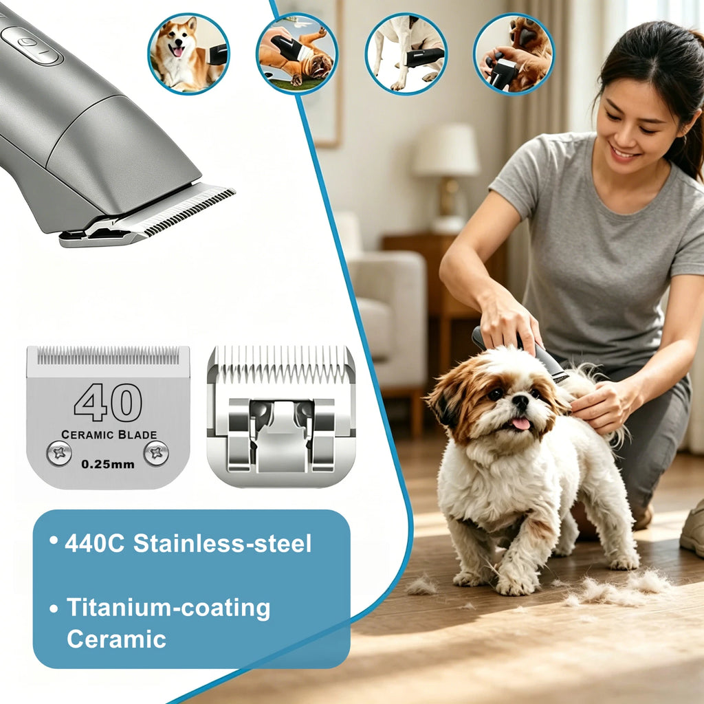 Detachable Pet Dog Grooming Ceramic Blades for Andis Oster Wahl KM10 Series