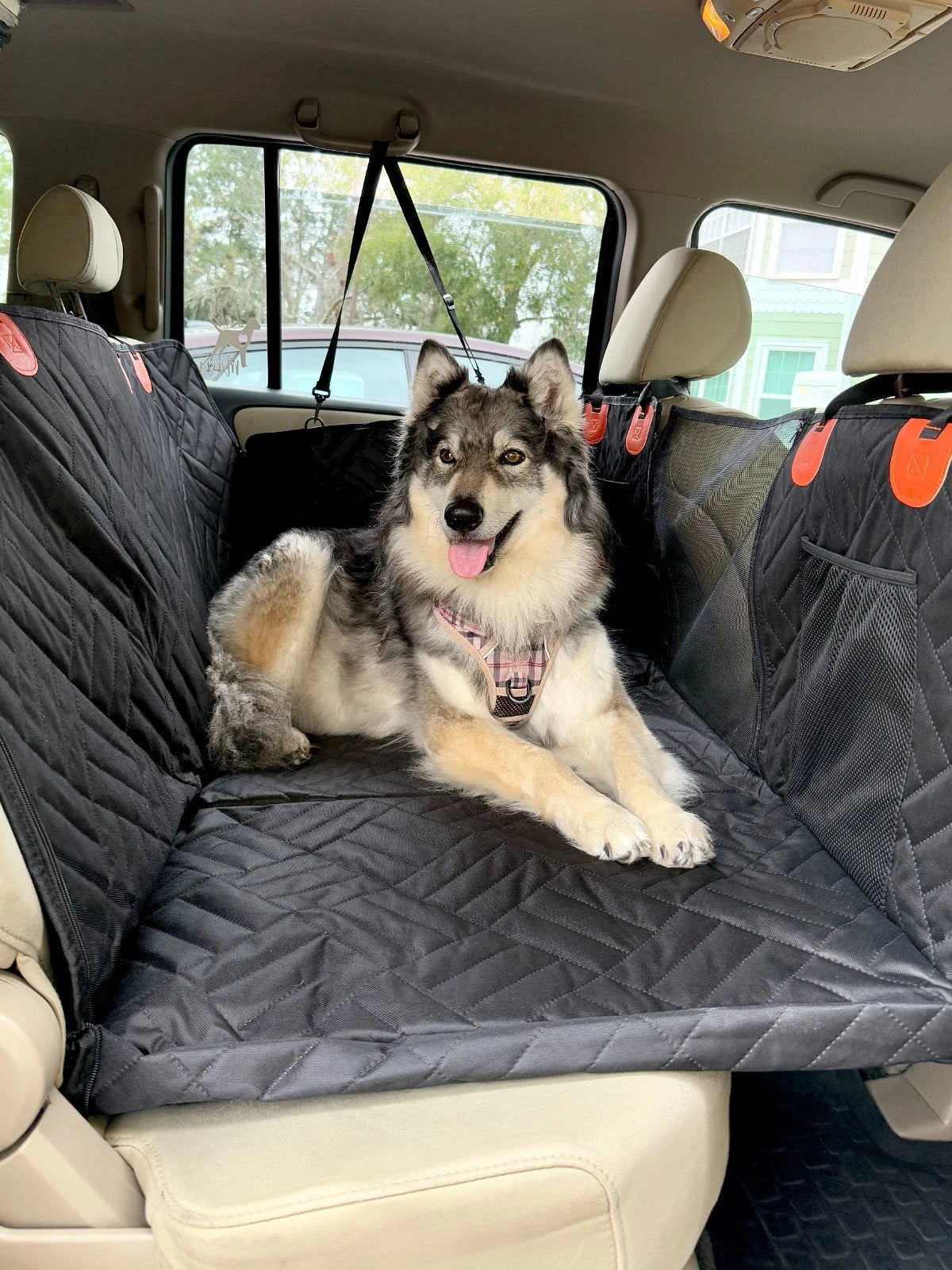 Hard Bottom Dog Car Back Seat Cover Waterproof Hammock w/Side Flap for SUV Truck