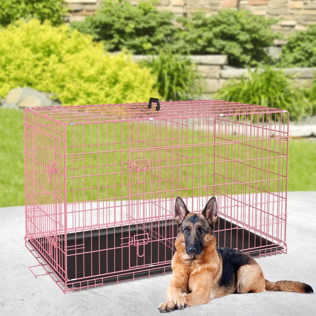 18,24,30,36,42,48 Inch Dog Crates for Large Dogs Folding Mental Wire Dog Kennels