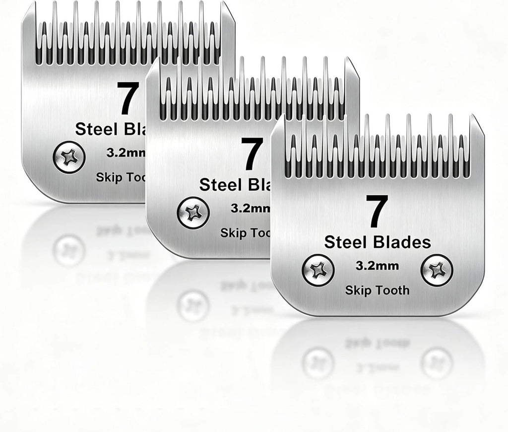 Dog Grooming Blades for Andis Oster A5 Wahl KM10 Clippers (10 7 5 4 Skip Tooth)