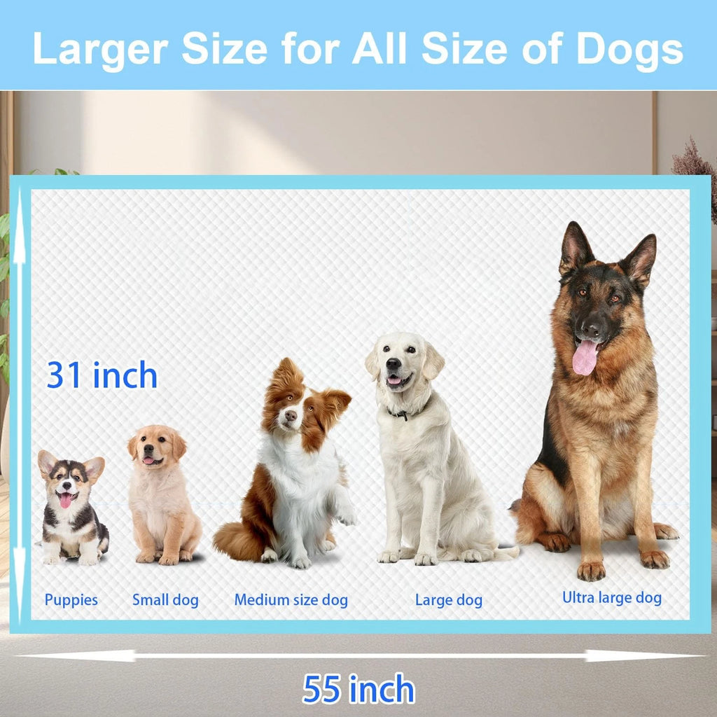 XXXXL Puppy Pee Pads for Dogs 31"x55" 40 Count, Extra Large Dog Pee Pads, Leak-P