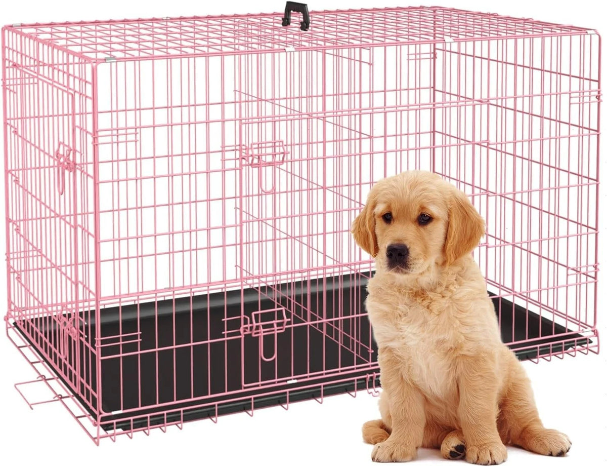 18,24,30,36,42,48 Inch Dog Crates for Large Dogs Folding Mental Wire Dog Kennels