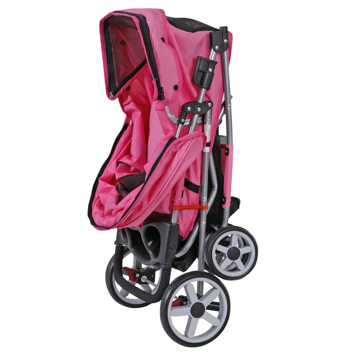 Dog Stroller 3/4-Wheels w/Storage Basket & Cup Holder Foldable Cat Pet Stroller