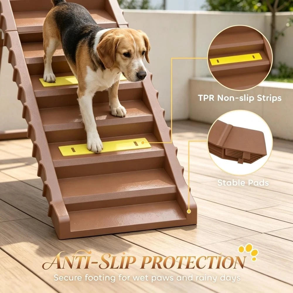 Foldable Dog Stairs Ramp for Car Truck SUV, for Large Medium Small Dogs Travel