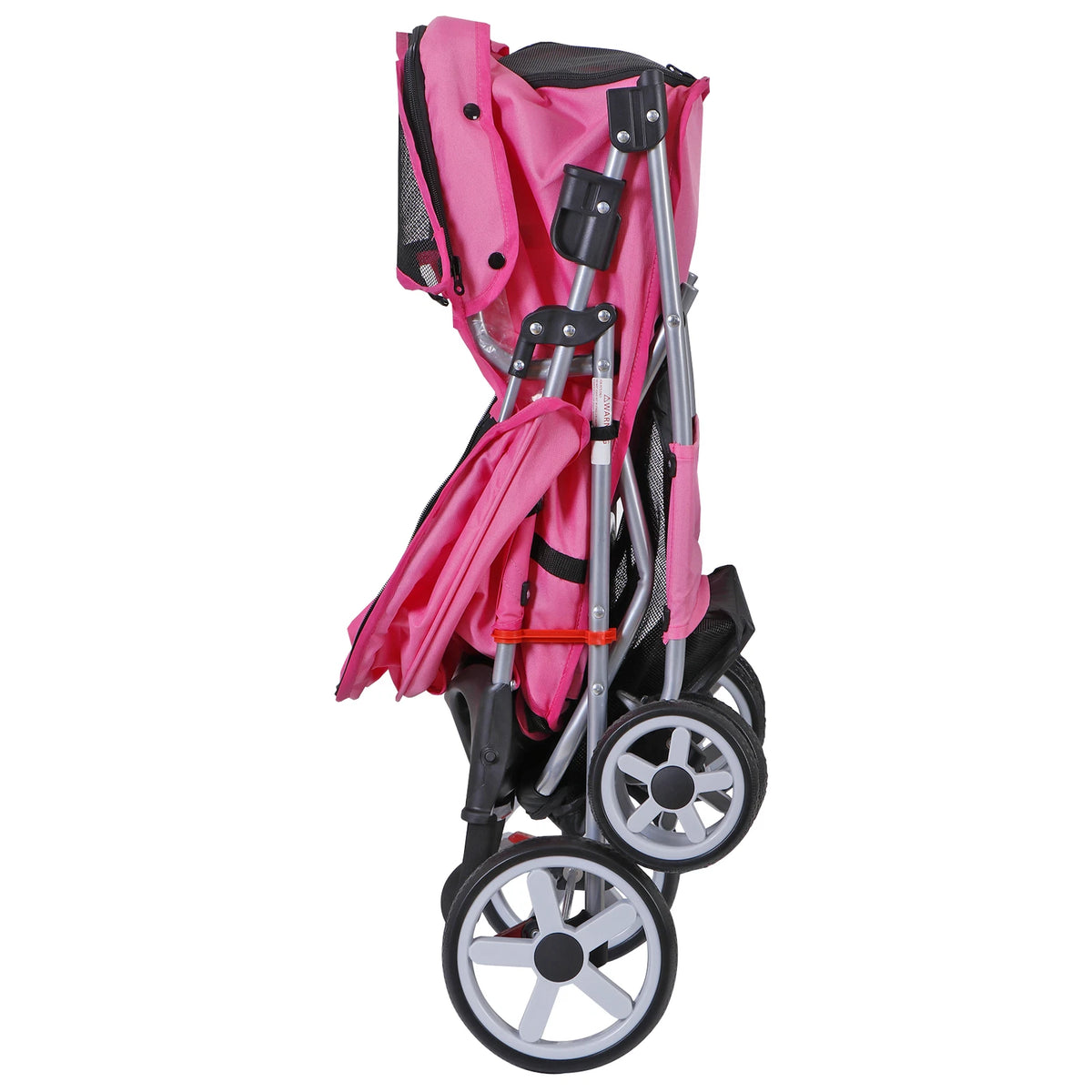 Dog Stroller 3/4-Wheels w/Storage Basket & Cup Holder Foldable Cat Pet Stroller