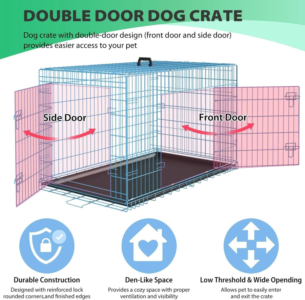 18,24,30,36,42,48 Inch Dog Crates for Large Dogs Folding Mental Wire Dog Kennels