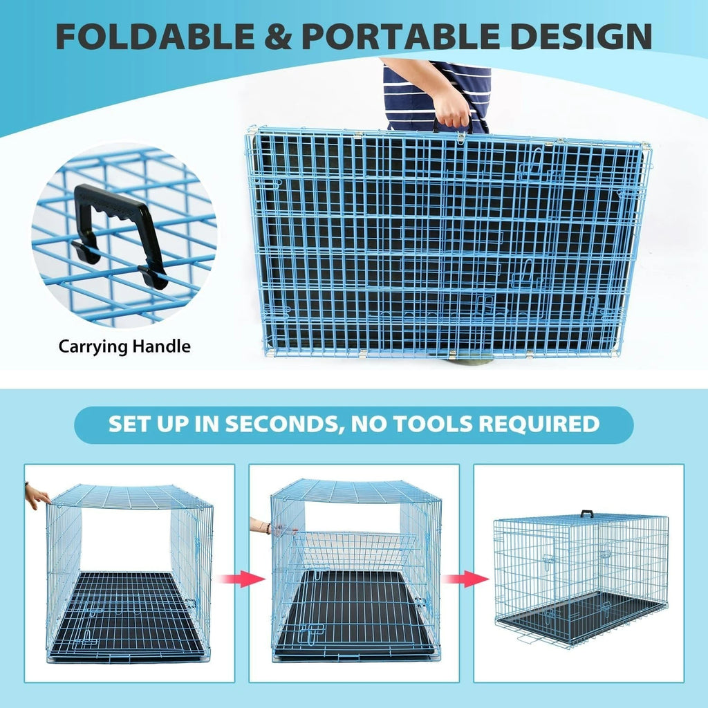 18,24,30,36,42,48 Inch Dog Crates for Large Dogs Folding Mental Wire Dog Kennels
