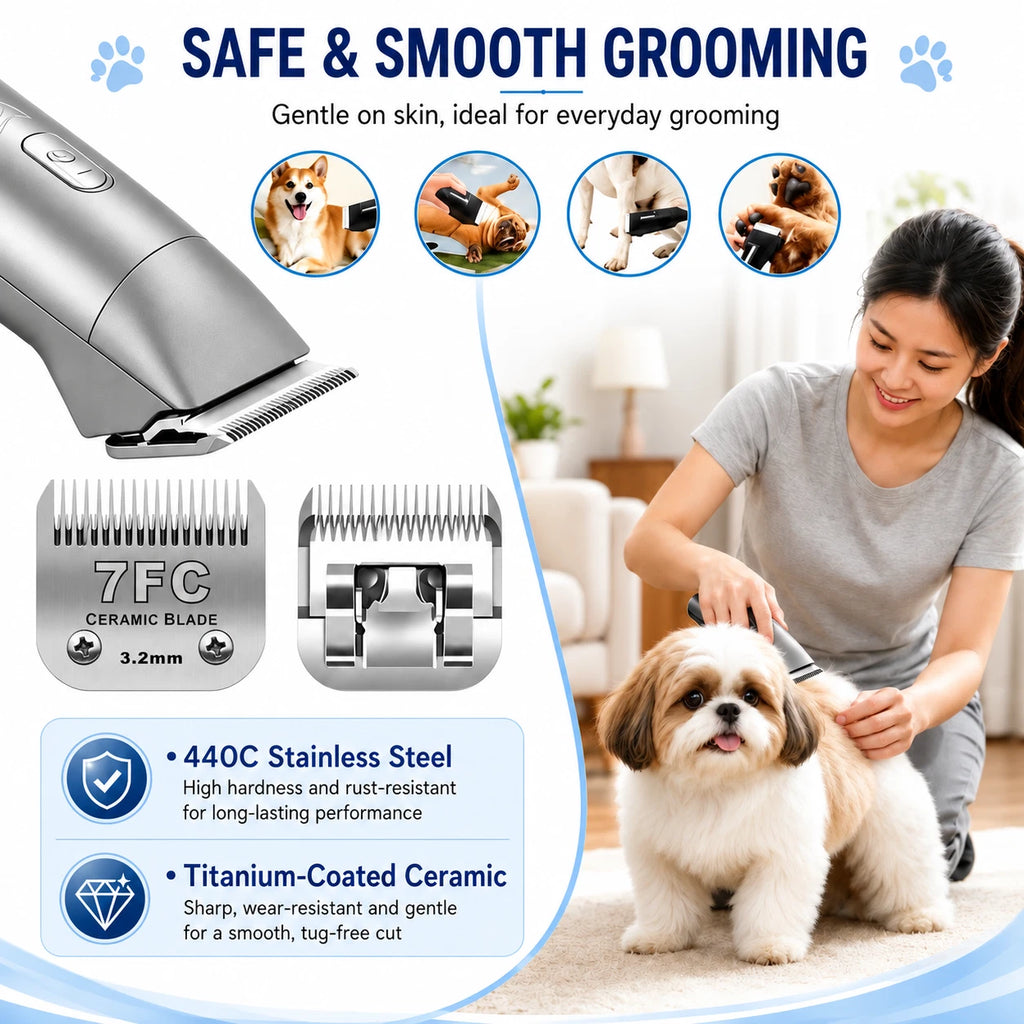 Detachable Pet Dog Grooming Ceramic Blades for Andis Oster Wahl KM10 Series