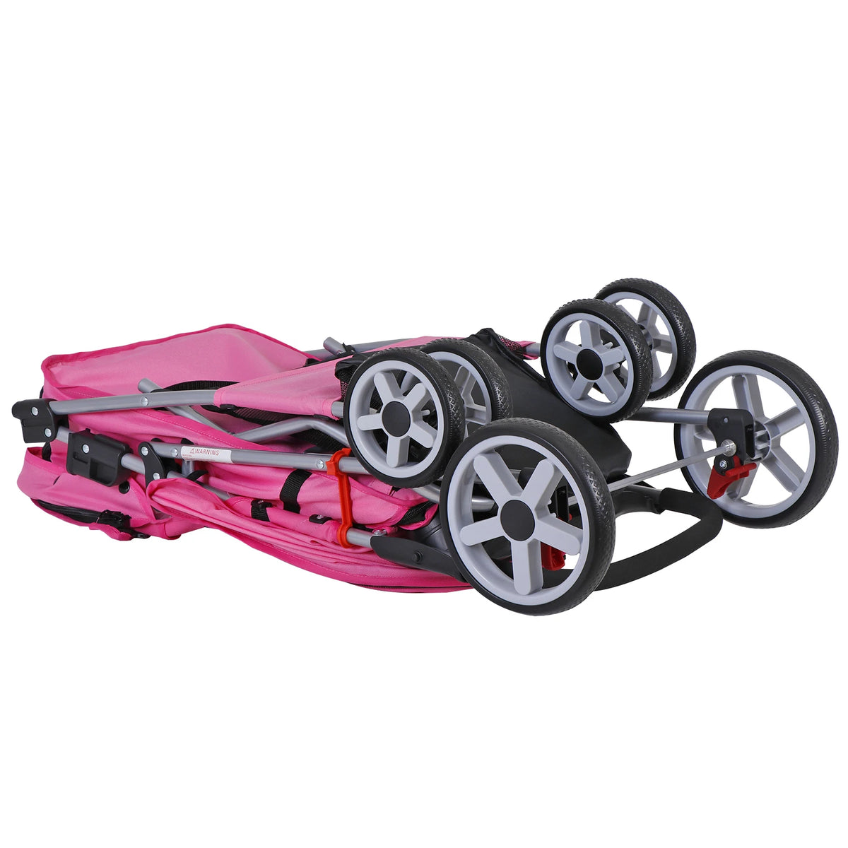 Dog Stroller 3/4-Wheels w/Storage Basket & Cup Holder Foldable Cat Pet Stroller