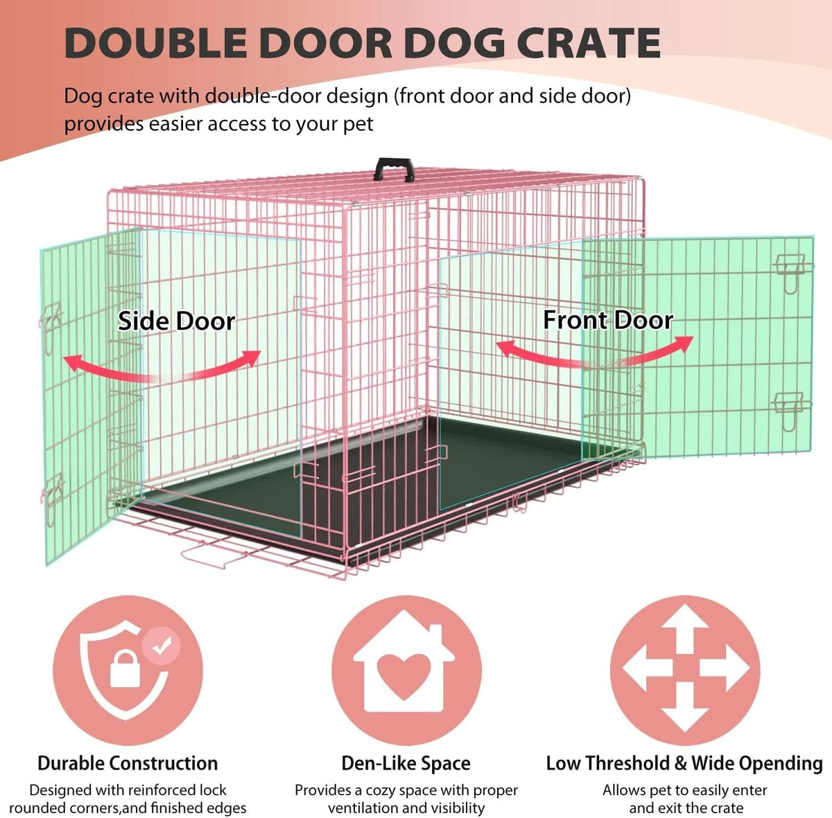 18,24,30,36,42,48 Inch Dog Crates for Large Dogs Folding Mental Wire Dog Kennels