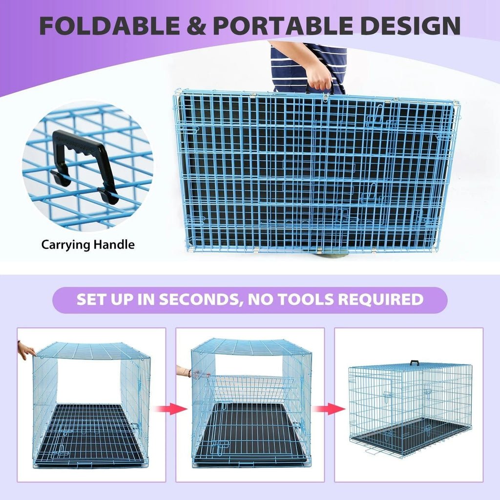 18,24,30,36,42,48 Inch Dog Crates for Large Dogs Folding Mental Wire Dog Kennels