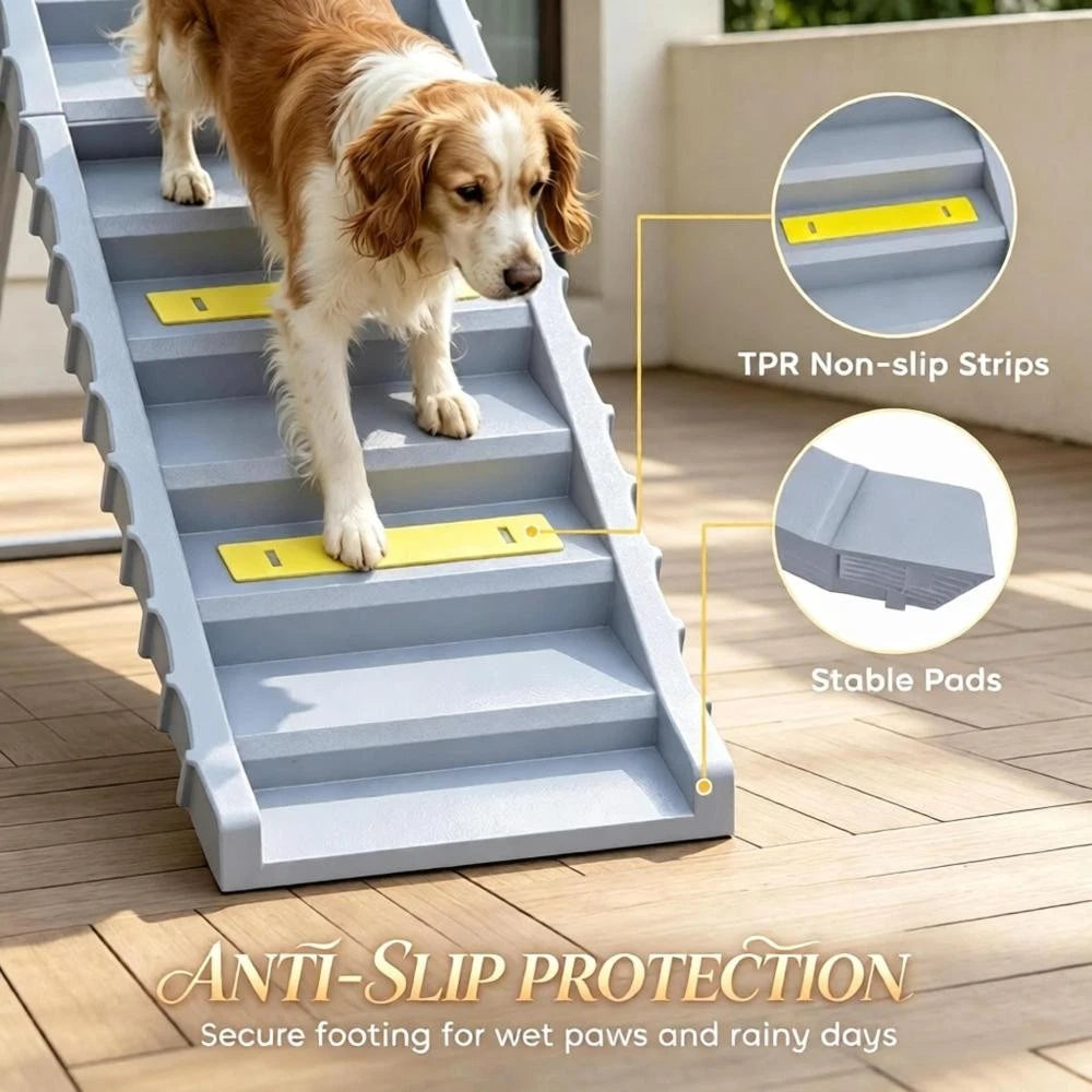 Foldable Dog Stairs Ramp for Car Truck SUV, for Large Medium Small Dogs Travel