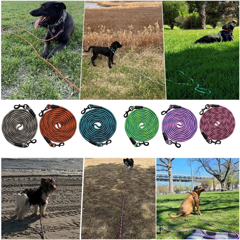 Heavy Duty Dog Tie Out Tether Long Training Leash Outdoor Yard Camp Rope Lead