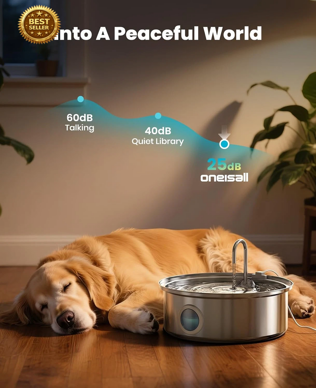 7L/230Oz Dog Water Fountain for Multi-Pet Household,Pwf002
