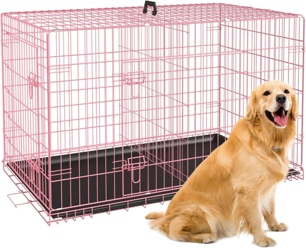 18,24,30,36,42,48 Inch Dog Crates for Large Dogs Folding Mental Wire Dog Kennels