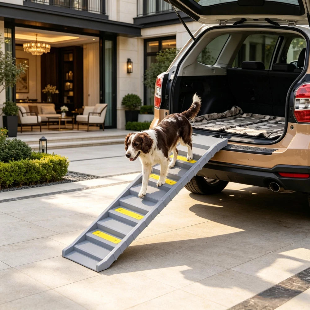 Foldable Dog Stairs Ramp for Car Truck SUV, for Large Medium Small Dogs Travel