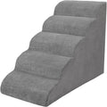 5-Tier Foam Dog Stair Extra Wide Non-Slip Pet Ramp for High Bed & Couch & Window