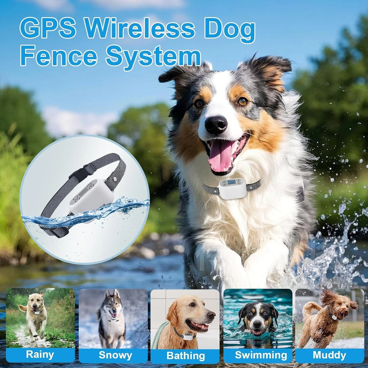 GPS Wireless Dog Pet Fence System with App Control - No Subscription AG-19