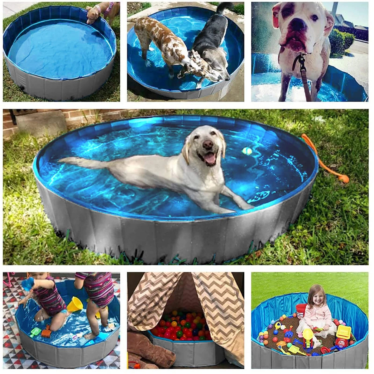 Jasonwell Foldable Dog Pet Bath Pool Collapsible Dog Pet Pool Bathing Tub Kiddie
