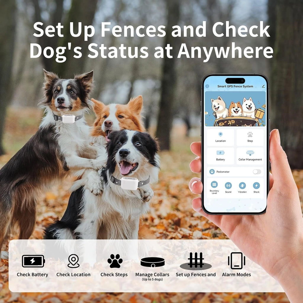GPS Wireless Dog Pet Fence System with App Control - No Subscription AG-19