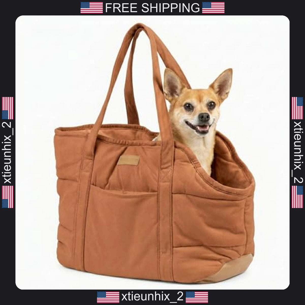 Dog Carrier Bag for Small Dogs Plush Soft Tote with Handles and Secure Clip