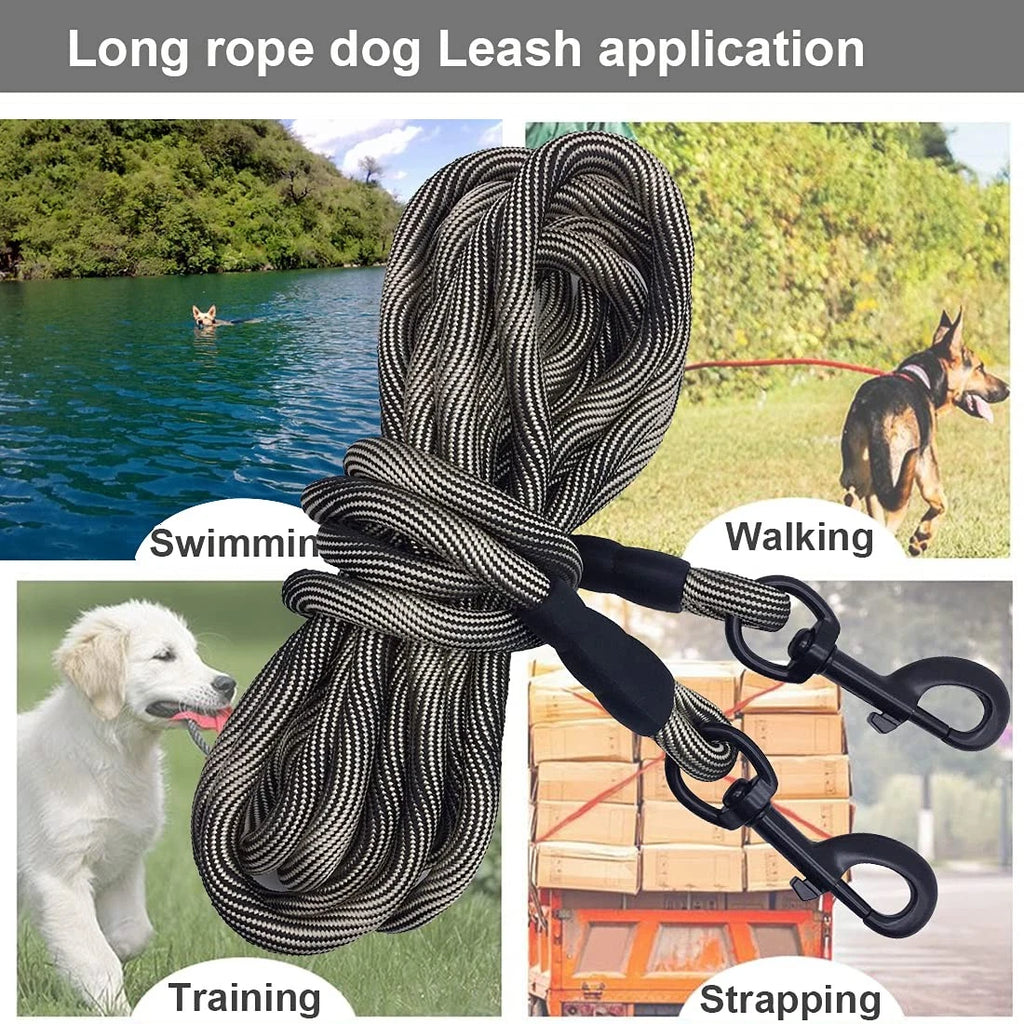 Heavy Duty Dog Tie Out Tether Long Training Leash Outdoor Yard Camp Rope Lead
