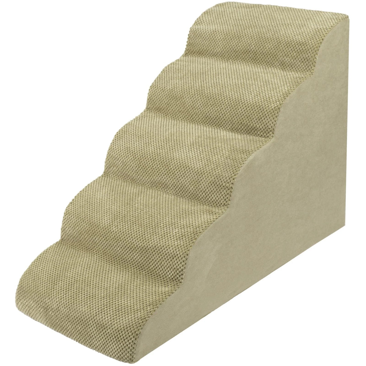 5-Tier Foam Dog Stair Extra Wide Non-Slip Pet Ramp for High Bed & Couch & Window
