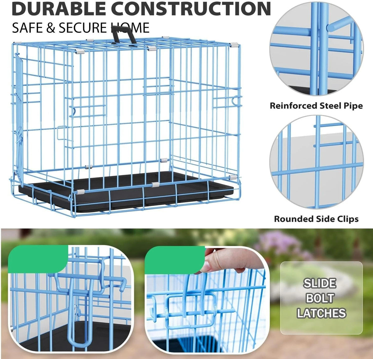 18,24,30,36,42,48 Inch Dog Crates for Large Dogs Folding Mental Wire Dog Kennels