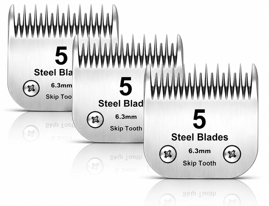 Dog Grooming Blades for Andis Oster A5 Wahl KM10 Clippers (10 7 5 4 Skip Tooth)