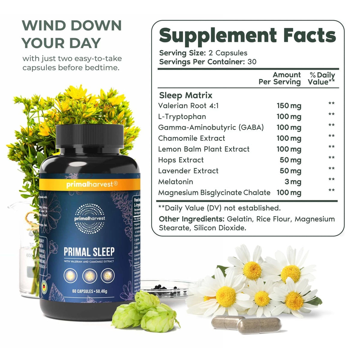 Primal Harvest Primal Sleep 2 Pack 120 Capsules Melatonin 3mg