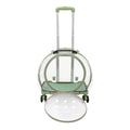 Hard-Shell Cat Carrier Telescopic Handle Rolling Wheels Fits Up To 19.8 lb